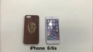 Natural Pear Wood Lion Knocker Holder Pattern Case with Stand for iphone 6/6s