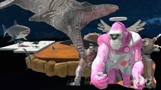 Gorilla vs Giant Sea Monster - Animal Revolt Battle Simulator