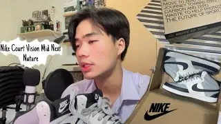 Nike Court Vision Mid Next Nature &lsquo;Light Grey&rsquo; Unboxing and Reviewสีเทา ใส่เเล้วเท่ ราคา 2,700บาท