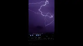 Lightning Dances Across Purple Cleveland Sky