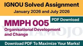 IGNOU MMPH 005 Solved Assignment 2026 PDF Download