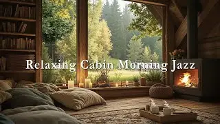 Relaxing Cabin Morning Jazz 🌿 Cozy Fireplace, Gentle Light & Smooth Jazz to Start Fresh