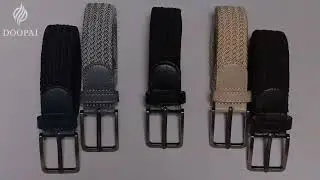 DOOPAI Men Elastic Belt Canvas Belt Metal Pin Buckle Durable Stretch Belt Unisex Tactical Belt