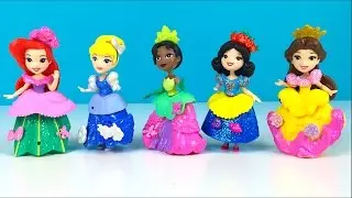 DISNEY PRINCESS LITTLE KINGDOM SNAP INS ROYAL SPARKLE COLLECTION WITH SNOW WHITE TIANA ARIEL BELLE