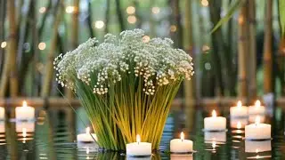Floating White Flowers & Candles Relaxing Music for Sleep, Meditation, Stress Relief & Spa Ambiance