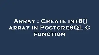 Array : Create int8[] array in PostgreSQL C function