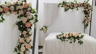 طريقه عمل ديكور ورد لاي مناسبه وتزيين ترابيزه كتب الكتاب بطريقه سهله