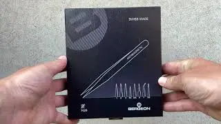 Bergeon 7026 set of 8 antimagnetic tweezers in wooden box