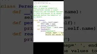 properties and methods inside python class #shorts #pythonoop #pythonforbegineers #propertiesmethods