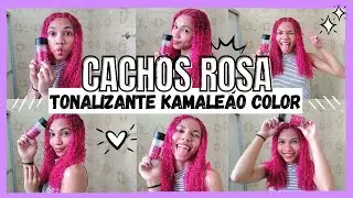 CACHOS ROSA - TONALIZANTE KAMALEÃO COLOR (COR PÔNEI - MAGENTA)/ Descolorindo e tonalizando os cachos