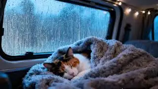 Rain and Thunder Sounds in Cozy Car | Best White Noise for Sleep