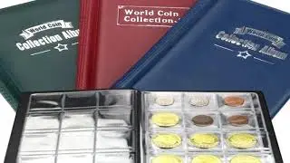 NICEYARD 120/60 Pockets Artificial PU Leather Coins Collection Album Book Collecting Money Organizer
