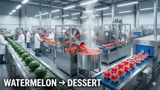 🍉 How Watermelon Desserts Are Produced Today: Inside the Modern Factory 🏭 👷&zwj;♂️