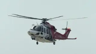 Los Angeles Fire department BELL AB -139 Helicopter landing at Van Nuys