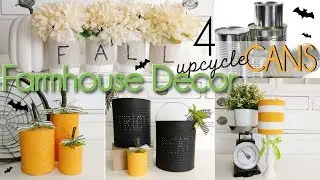 DIY Fall Farmhouse Decor | Upcycled Food Cans