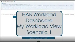 HAB Workload Dashboard: My Workload View, Scenario 1