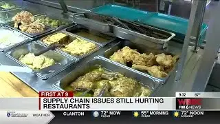 Supply chain issues still hurting restaurants