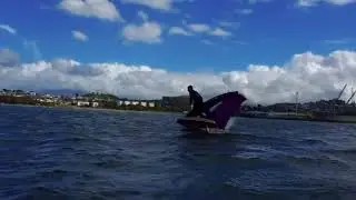 100 Days of Foiling - day 47 Kristoff does 360s at Port Taranaki