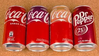 Satisfying video ASMR unboxing COCA COLA CHERRY, COCA COLA VANILLA, DR PEPPER, Opening soda cans