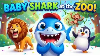 Baby Shark at the Zoo 🦈🦁 | Zoo Animal Dance Song for Kids