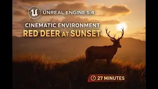 🌄 Cinematic Environment &ndash; Red Deer at Sunset | Unreal Engine 5.4