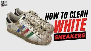 Как почистить белые кожаные и резиновые кроссовки Adidas Originals Superstars #shoegr #shoegrcare...