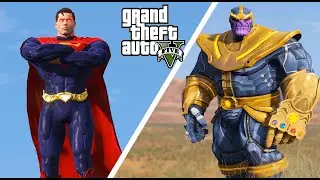 GTA V - SUPERMAN (INJUSTICE) VS THANOS (COMICS BASE) - DC VS MARVEL