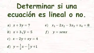 2. Determinar si una ecuaci&oacute;n es lineal o no.