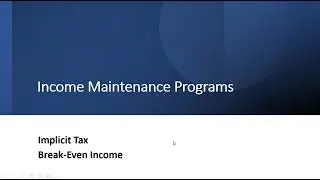 Income Maintenance Programs: Implicit Tax and Break-Even Income