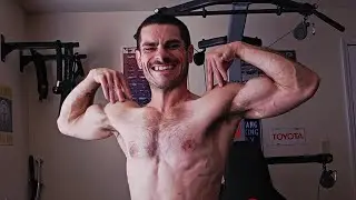 Ten minutes of peaked biceps, ripped delts, a hairy chest, and a huge abdomen