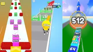 Jelly Runner 3D vs Jelly Tube Run vs watt the Bulb💡GamePaly 8M jelly run 2048 
