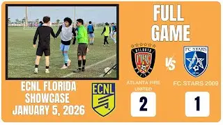Atlanta Fire United ECNL B09 vs FC Stars 2009 Boys ECNL –Florida Showcase Game Film January 5, 2026.