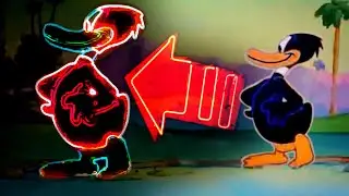 Neon Daffy vs the Dinosaur! | Public Domain Experimental