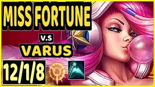 SEDRION (MISS FORTUNE) vs VARUS - 12/1/8 KDA BOTTOM ADC CHALLENGER GAMEPLAY - EUW