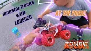 MONSTER TRUCK TAKEOVER at the Park!!! | Learning & Fun with Lorenzo!  🏁⭐