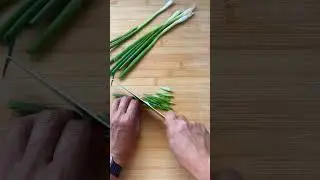 Подготовка овощей: как нарезать зеленый лук для жарки.