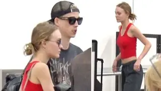 Lily-Rose Depp And Boyfriend Ash Stymest Jet Out Of LAX On Romantic Spring Vacation