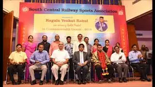 SCRSA felicitates Ragala Venkat Rahul - Gold Medalist in Weight Lifting