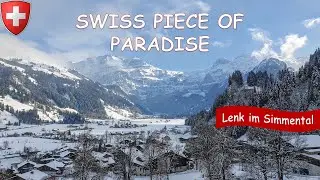 Walking Tour in SWITZERLAND's piece of winter PARADISE 🇨🇭 | Lenk im Simmental 4K Scenic Walk