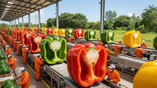 Inside Bell Pepper Factory: Fresh to Roasted, Frozen & Dried | Food Processing Tour#howitsmade