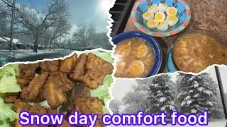 Snow day comfort food Lahori fish recipe chicken soup winter season first snow in New Jersey USA 🇺🇸