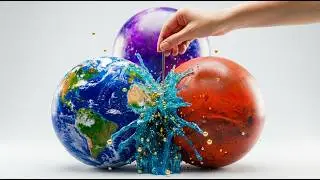 ASMR Planet Balloons Bursting 🌍✨ Ultra-Realistic Space Explosion (No Talking)