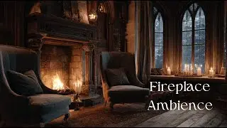Medieval Fireplace Ambience | Slow Background Music & Crackling Fire ASMR 