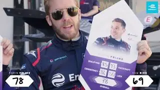 F&Oacute;RMULA E 2019-2020 | Sam Bird e Robin Frijns, da Envision Virgin, d&atilde;o notas um ao outro