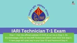 ICAR IARI Admit Card 2023 released for Technician post, download @ iari.res.in