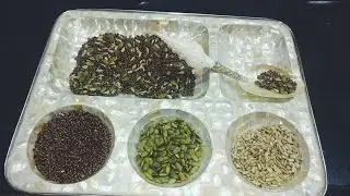 Alsi Khaane ka Sahi tareeka or Alsi k faide | Alsi seeds with sunflower and pumpkin seeds