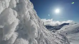Surreal winter landscape fairytale in Ciucas Mountains