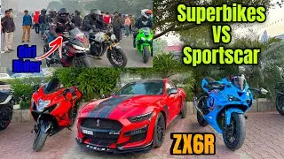 Girl Rider Riding Superbikes Public Reactions on Ninja H2 😍 Sunday Ride Part 2 #motovlog 
