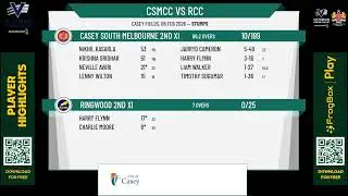Casey South Melbourne 2nd XI v Ringwood 2nd XI