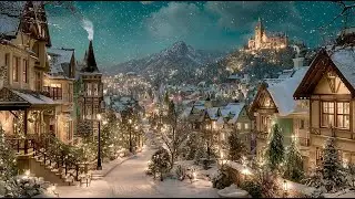 A Snowy Village at Night ❄️ Peaceful Winter Ambience & Healing Music | 동화 같은 겨울밤